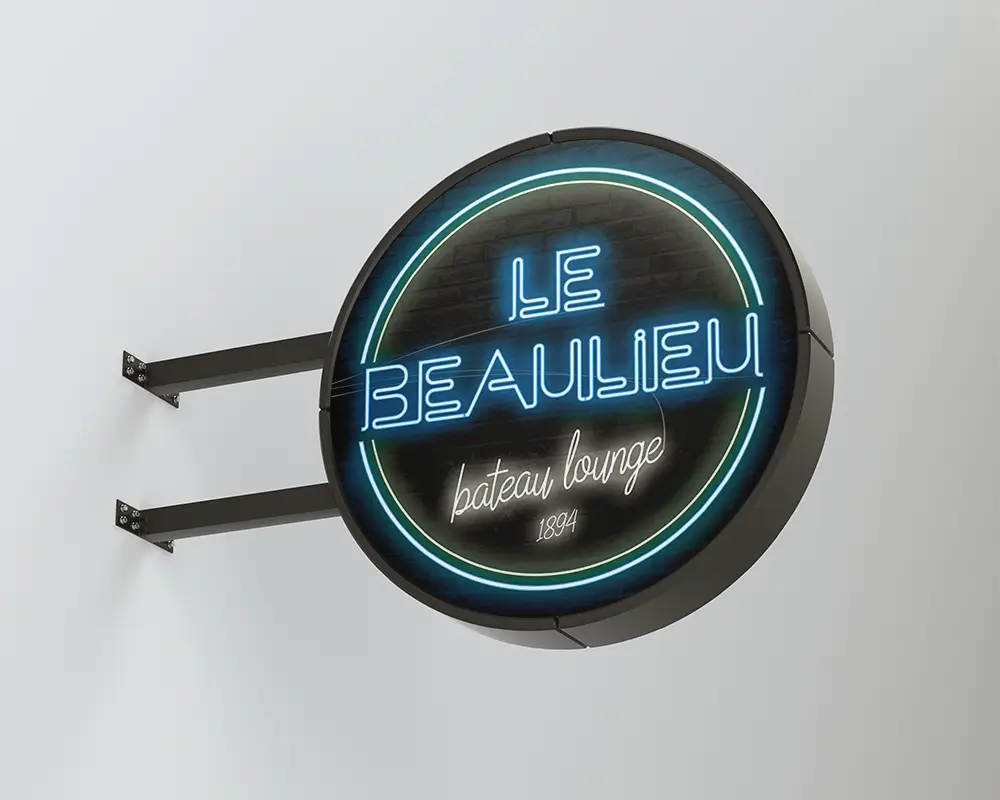 Enseigne néon,Le Beaulieu bateau lounge, création d'enseigne lumineuse