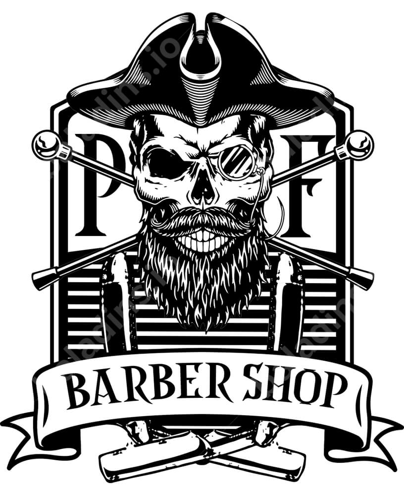 logo pirate fringuant - barber shop